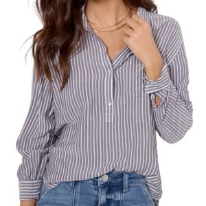Rails Elle Blue White Stripe‎ Rayon Pull On Shirt Top Size XS